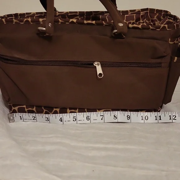 Brown Giraffe Print Craft Organizing Bag - Picture 5 of 13